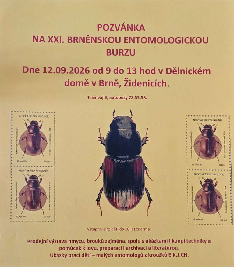 XXI. Brněnská entomologická burza a dvanáct důvodů proč přijít PROTOŽE: